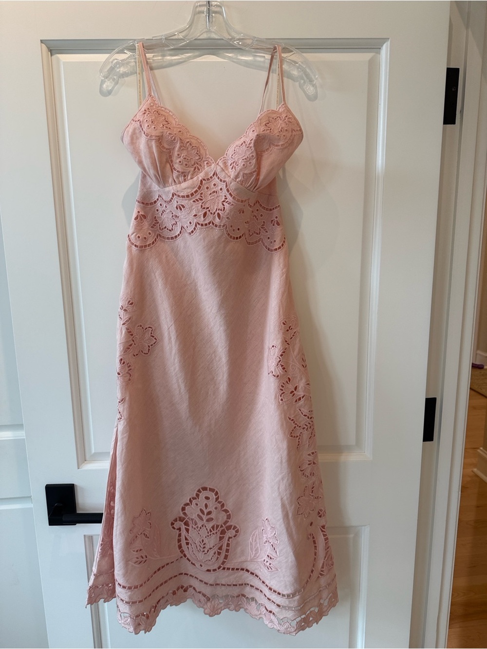 FARM Rio ‘Pink Richelieu’ Eyelet Midi Dress - NWT Size S